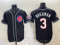 Chicago Cubs #3 Alex Bregman 150th Anniversary Black Fedasgoge Out Style Vapor Premier Limited Stitched Jersey