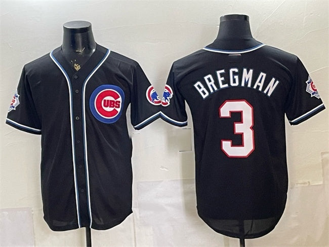 Chicago Cubs #3 Alex Bregman 150th Anniversary Black Fedasgoge Out Style Vapor Premier Limited Stitched Jersey