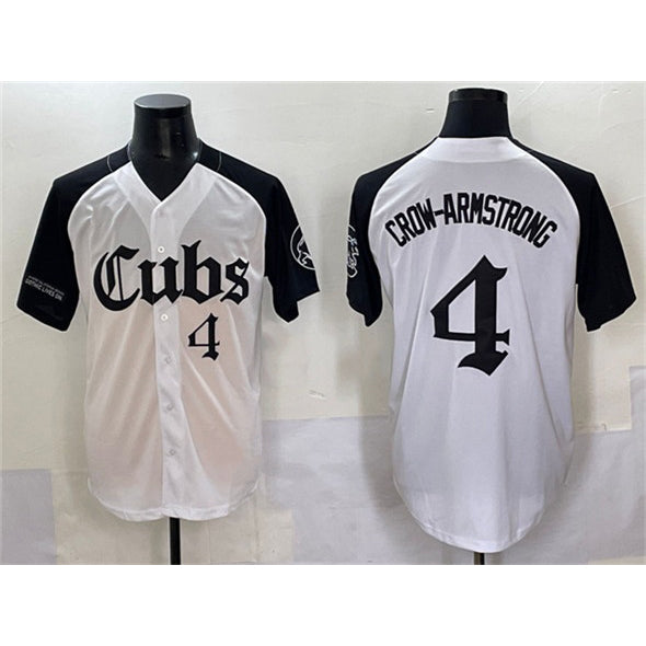 Chicago Cubs #4 Pete Crow-Armstrong White Fedasgoge Black 'Gothic North Side Edition' Vapor Premier Limited Stitched Jersey