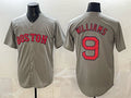 Boston Red Sox #9 Ted Williams Grey Fedasgoge Cool Base Stitched Jersey