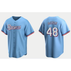 Texas Rangers #48 Jacob deGrom Light Blue Fedasgoge Cool Base Stitched Jersey
