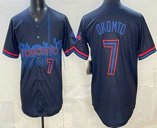 Toronto Blue Jays #7 Kazuma Okamoto Black Fedasgoge City Limited Jersey