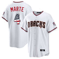 Arizona Diamondbacks #4 Ketel Marte Player White Fedasgoge USA 250 Fourth of July Home Game Stitched Jerseys