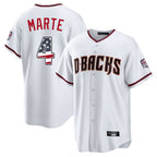 Arizona Diamondbacks #4 Ketel Marte Player White Fedasgoge USA 250 Fourth of July Home Game Stitched Jerseys