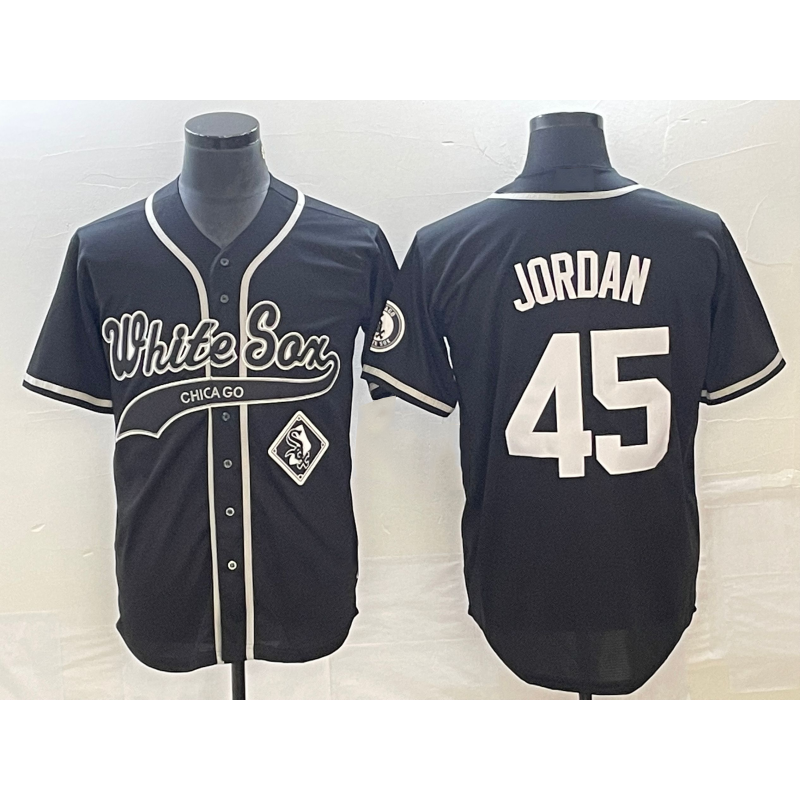 Chicago White Sox #45 Michael Jordan Black Fedasgoge Cool Base Stitched Jersey