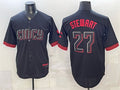 Cincinnati Reds #27 Sal Stewart Black Fedasgoge City Connect Cool Base Stitched Jersey