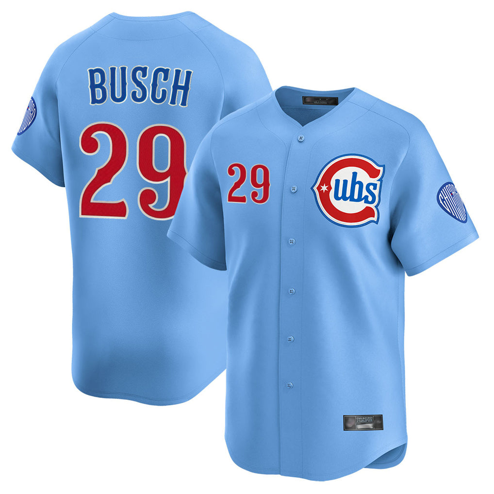 Chicago Cubs #29 Michael Busch Player Light Blue Fedasgoge Limited Home Stitched Jerseys
