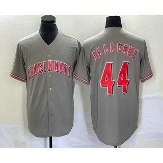 Cincinnati Reds #44 Elly De La Cruz Grey Fedasgoge Cool Base Stitched Jersey 2
