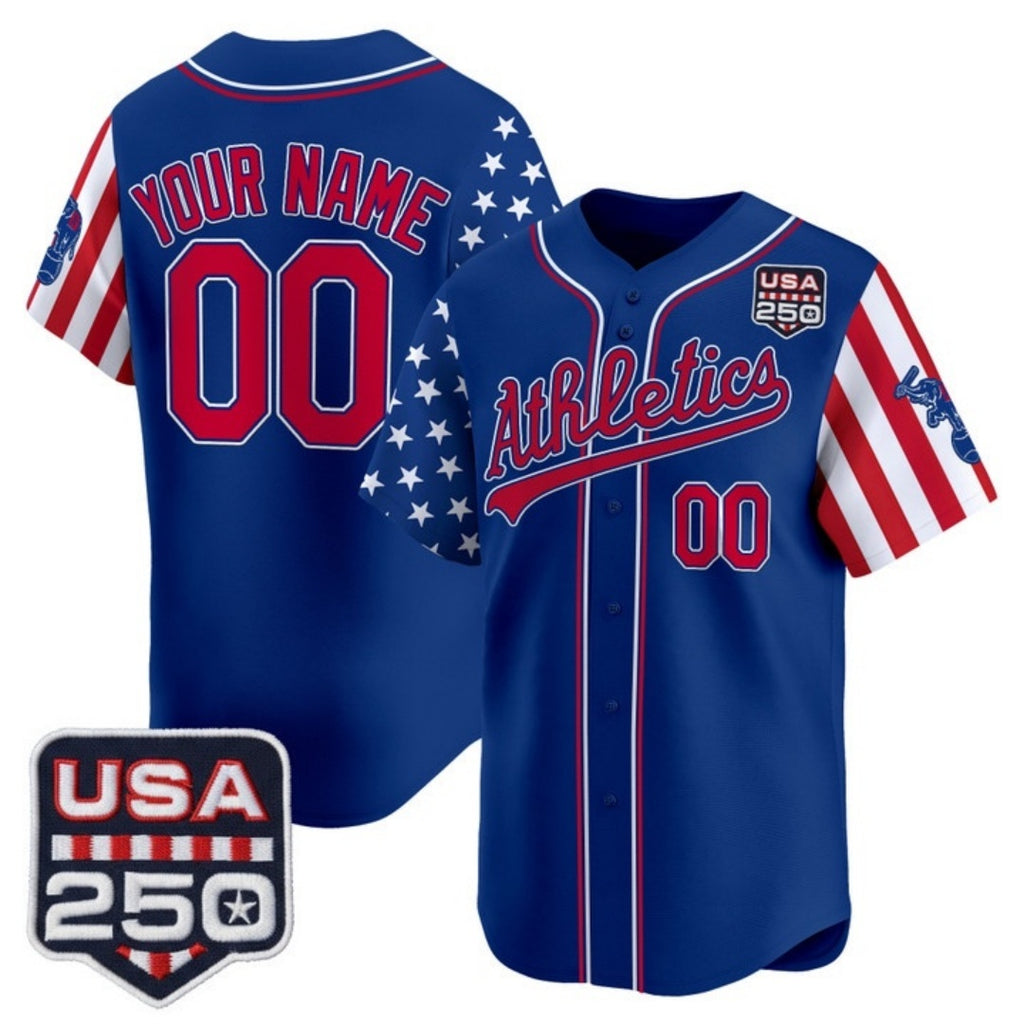 Custom Oakland Athletics America 250 Edition Vapor Premier Limited Royal Fedasgoge Stitched Jerseys