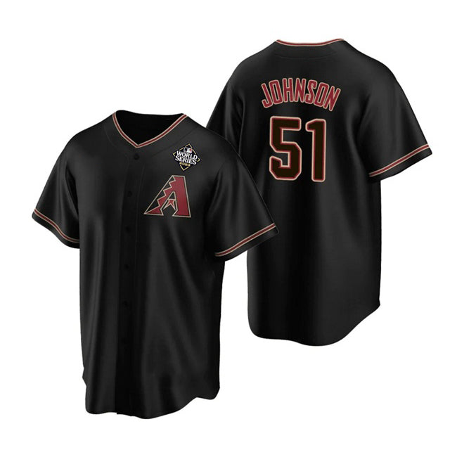 Arizona Diamondbacks #51 Randy Johnson Black Fedasgoge 2023 World Series Cool Base Stitched Jersey