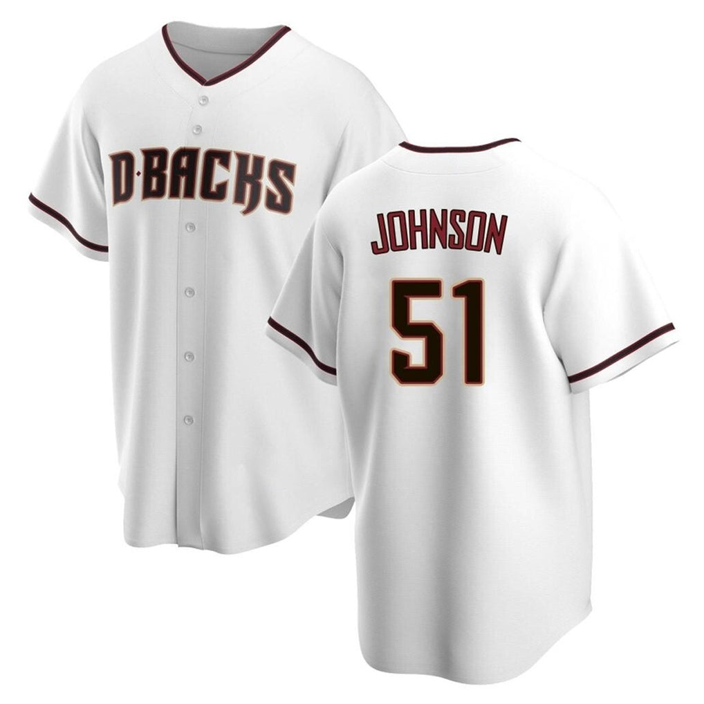 Arizona Diamondbacks #51 Randy Johnson Player White Fedasgoge Home Game Stitched Jerseys