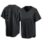 Detroit Tigers #24 Miguel Cabrera Player Black Fedasgoge T-shirt Home Game Stitched Jerseys
