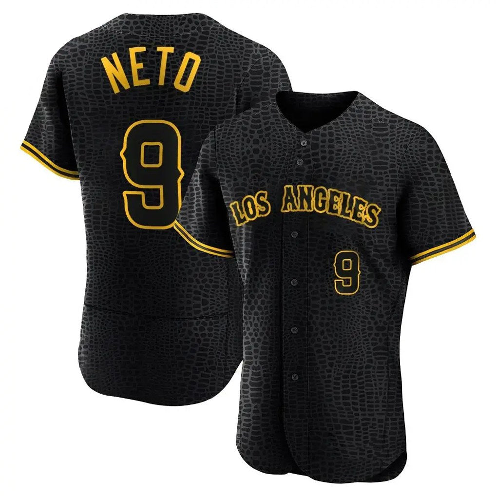 Los Angeles Angels #9 Zach Neto Player Black Fedasgoge Snake Skin City Limited Elite Home Stitched Jerseys