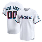 Custom Miami Marlins White Fedasgoge Home Limited Jersey