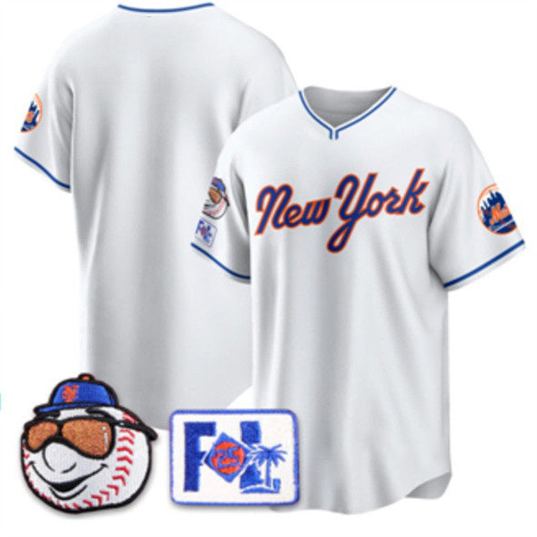 New York Mets Blank White Fedasgoge 2025 Spring Training Stitched Jersey