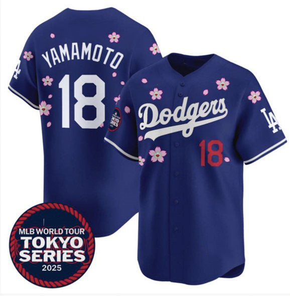 Los Angeles Dodgers #18 Yoshinobu Yamamoto Royal Fedasgoge 2025 Tokyo Series Limited Stitched Jersey