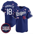 Los Angeles Dodgers #18 Yoshinobu Yamamoto Royal Fedasgoge 2025 Tokyo Series Limited Stitched Jersey