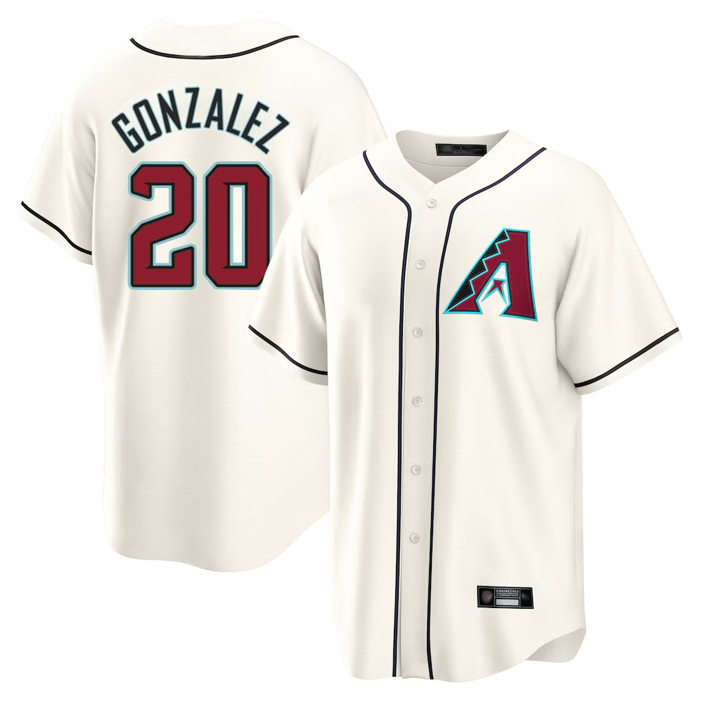 Arizona Diamondbacks #20 Luis Gonzalez Player Cream Fedasgoge Home Game Stitched Jerseys