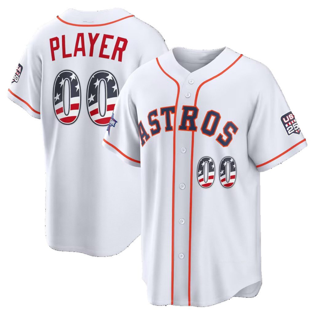 Custom Houston Astros 2026 All-Star Edition Stars & Stripes White Fedasgoge Stadium Pick-A-Player Jersey