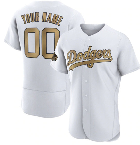 Custom Los Angeles Dodgers Active Player White Fedasgoge 2022 All-Star Flex Base Stitched Jersey