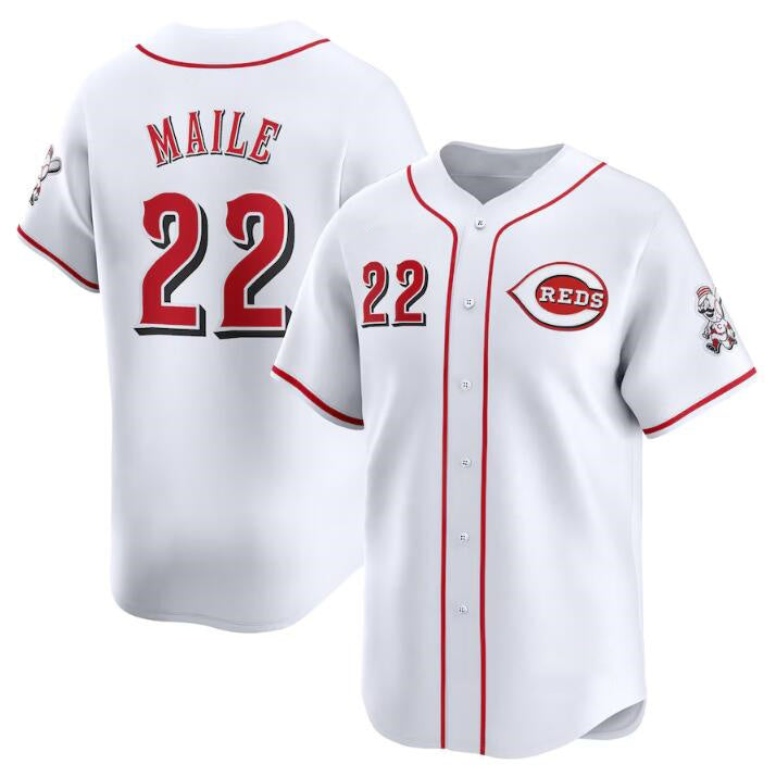Cincinnati Reds #22 Luke Maile White Fedasgoge Home Limited Stitched Jersey