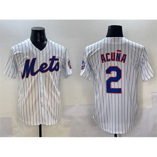 New York Mets #2 Luisangel Acuna White Fedasgoge Cool Base Stitched Jersey