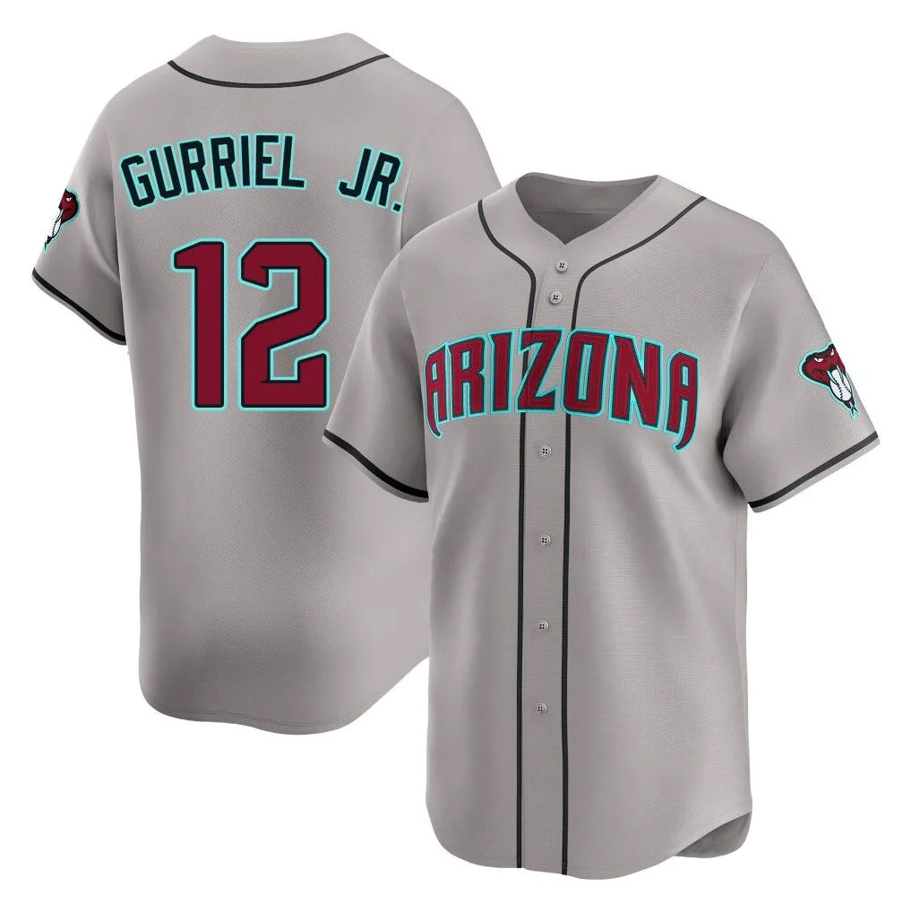 Arizona Diamondbacks #12 Lourdes Gurriel Jr Player Gray Fedasgoge Road Limited Home Game Stitched Jerseys
