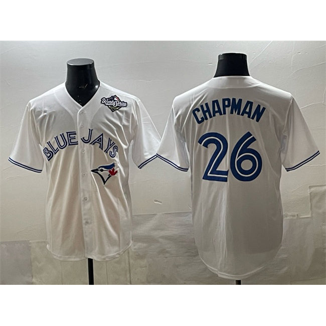 Toronto Blue Jays #26 Matt Chapman White Fedasgoge 2025 World Series Home Cool Base Stitched Jersey