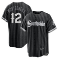 Chicago White Sox #12 Colson Montgomery Black Fedasgoge City Connect Cool Base Stitched Jersey