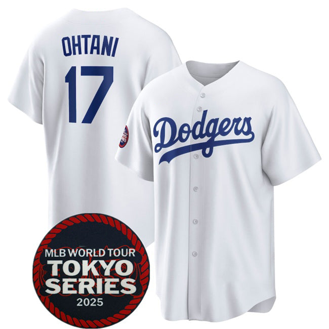 Los Angeles Dodgers #17 Shohei Ohtani White Fedasgoge 2025 World Tour Tokyo Series Home Stitched Jersey