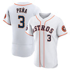 Houston Astros #3 Jeremy Pena 2022 World Series White Fedasgoge Flex Base Stitched Jersey