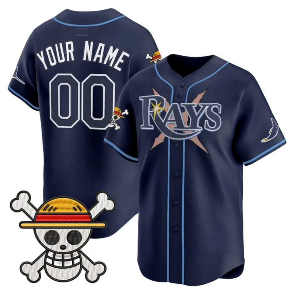 Custom Tampa Bay Rays x One Piece Navy Fedasgoge Vapor Premier Limited Jersey - Stitched