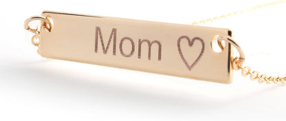 Petite Boutique Customizable Your Name Bar Necklace Personalized Mothers Day Gift Custom Jewelry 16K Plated Aniversary bridesmaid Gift for Women Gold Silver Rose Gold