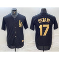 Los Angeles Dodgers #17 Shohei Ohtani Black Gold Fedasgoge Cool Base Stitched Jersey