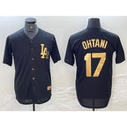 Los Angeles Dodgers #17 Shohei Ohtani Black Gold Fedasgoge Cool Base Stitched Jersey