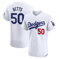 Los Angeles Dodgers #50 Mookie Betts White Fedasgoge Home Elite Jersey
