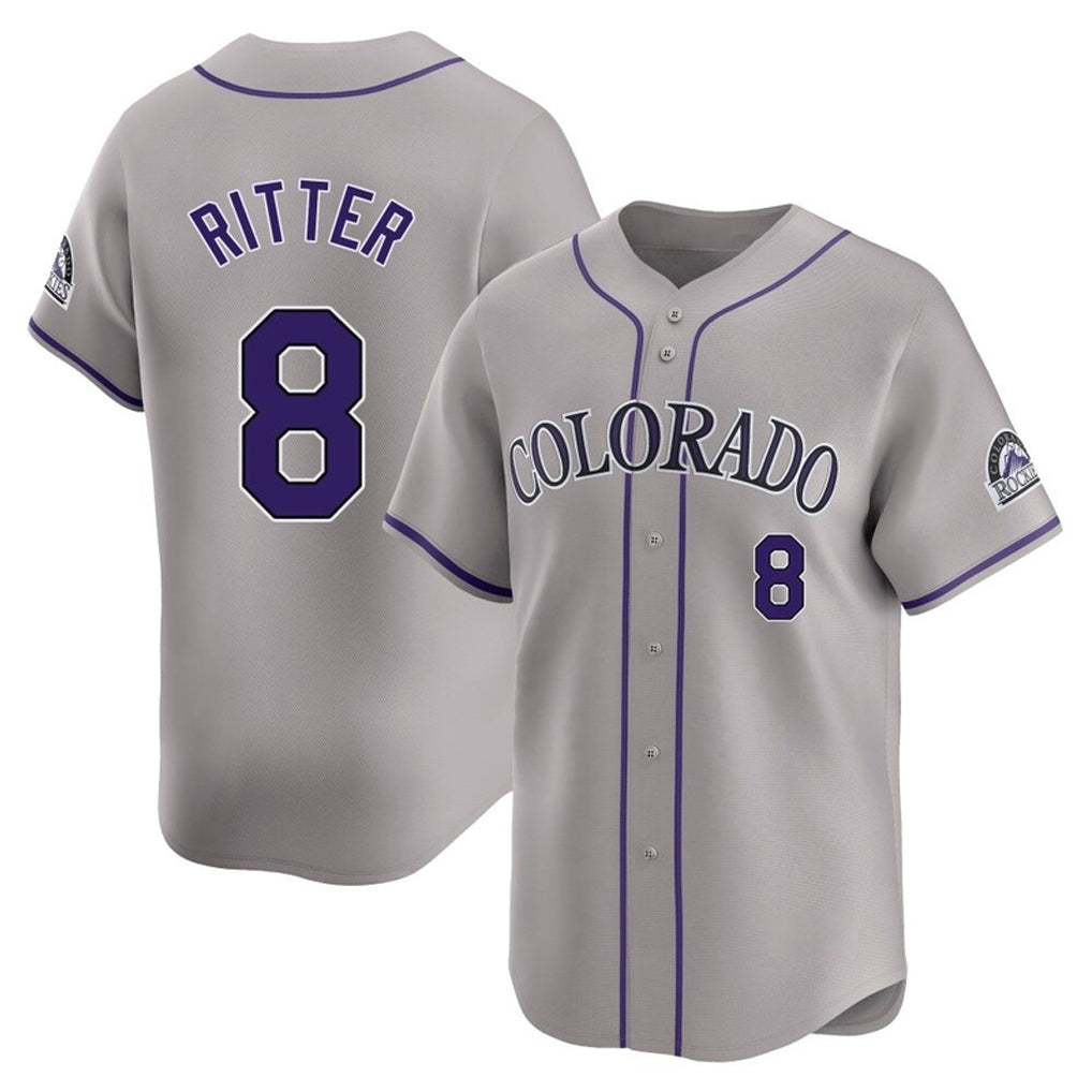 Colorado Rockies #8 Ryan Ritter Player Gray Fedasgoge Limited Home Stitched Jerseys