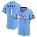 Atlanta Braves #1 Ozzie Albies Player Powder Blue Fedasgoge 2026 City Connect T-shirt Limited Elite Home Game Stitched Jerseys