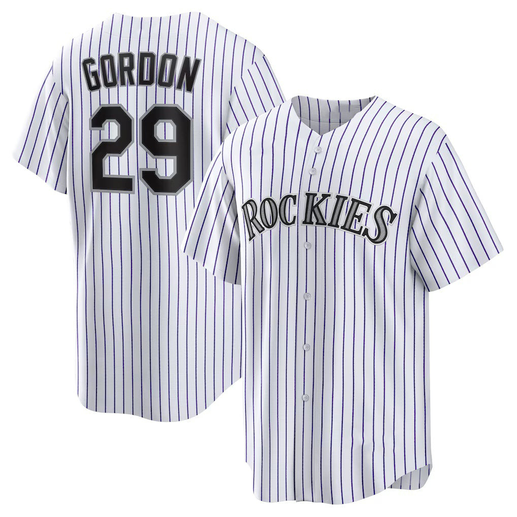 Colorado Rockies #29 Tanner Gordon White Fedasgoge Home Replica Jersey