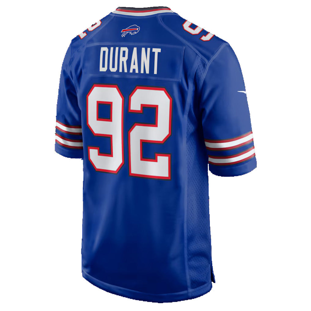 B.Bills #92 Zane Durant Royal Fedasgoge Team Game Jersey