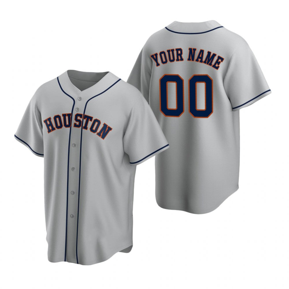 Custom Houston Astros Gray Fedasgoge Stitched Cool Base Road Jersey