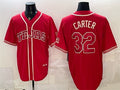 Texas Rangers #32 Evan Carter Red Fedasgoge 2026 City Connect Stadium Stitched Jersey