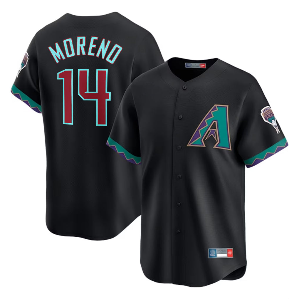 Arizona Diamondbacks #14 Gabriel Moreno Player Black Fedasgoge Fashion Out Home Game Stitched Jerseys
