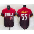 Philadelphia Phillies #55 Ranger Suarez Red Fedasgoge 2024 City Player Number Cool Base Jerseys