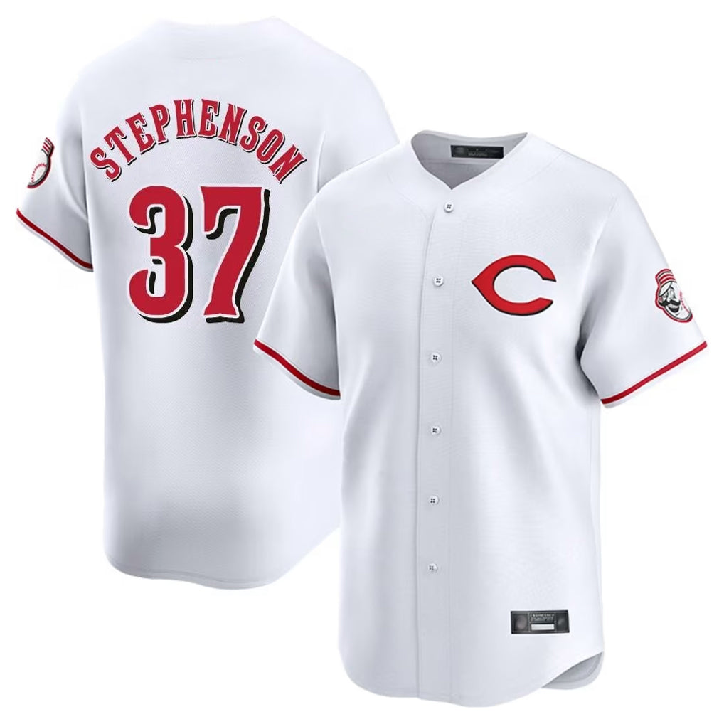 Cincinnati Reds #37 Tyler Stephenson Player White Fedasgoge Limited Home Stitched Jerseys