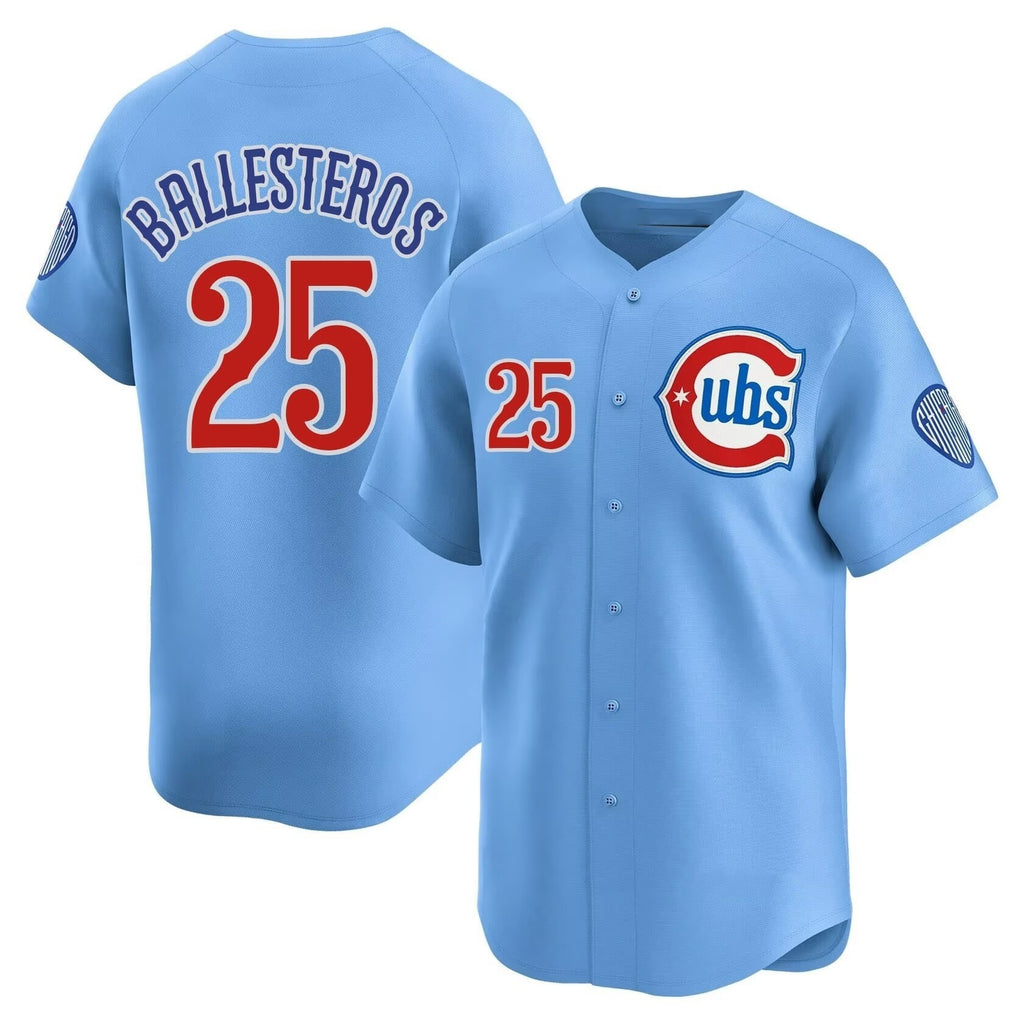 Chicago Cubs #25 Moises ballesteros Blue Fedasgoge 2024 25 2nd Alternate Limited Stitched Jersey