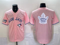 Toronto Blue Jays & Leafs With White Fedasgoge Leafs Logo Pink 50 Seasons Patch Stitched Jersey