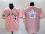 Toronto Blue Jays & Leafs With White Fedasgoge Leafs Logo Pink 50 Seasons Patch Stitched Jersey