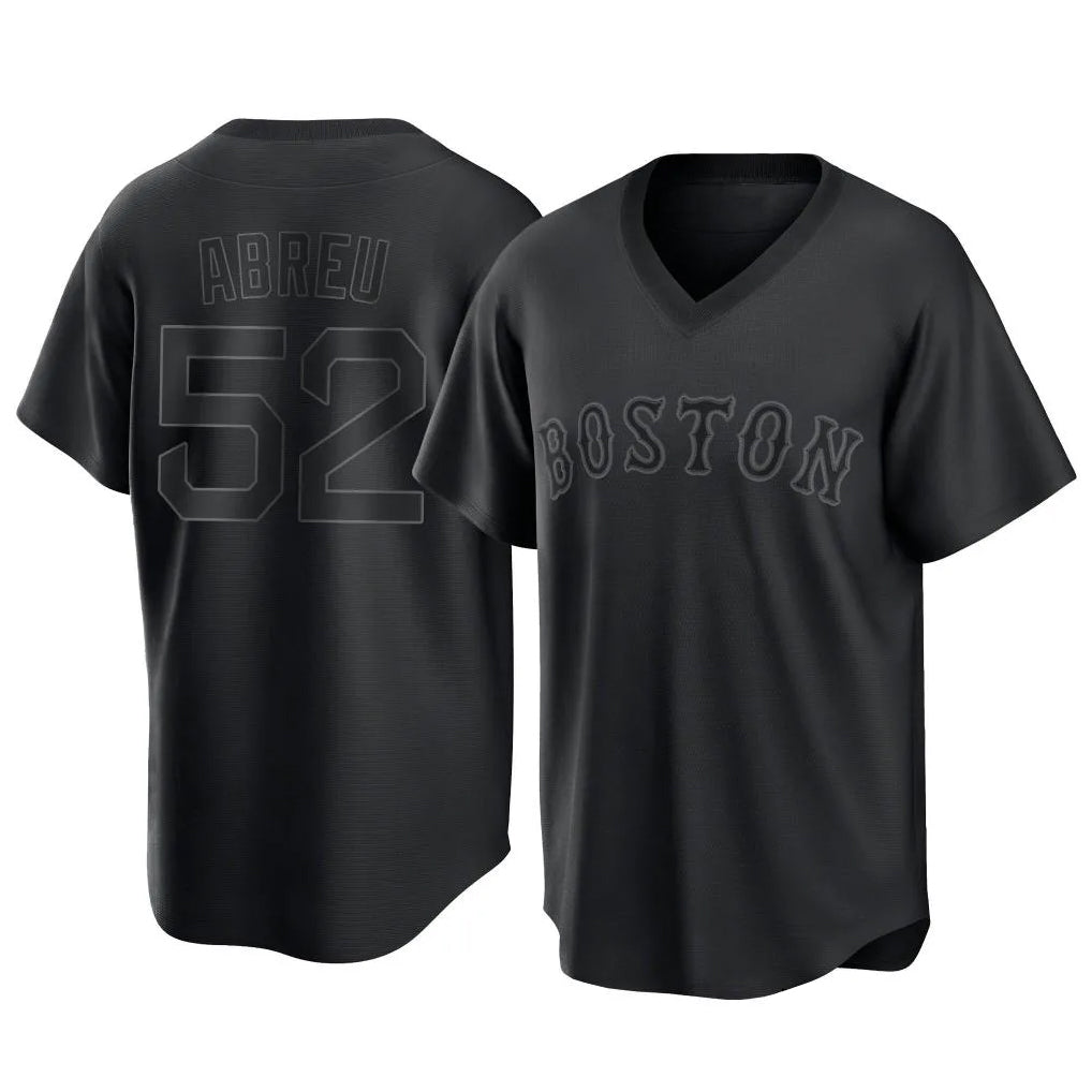 Boston Red Sox #52 Wilyer Abreu Player Black Fedasgoge T-shirt Home Game Stitched Jerseys