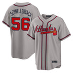 Atlanta Braves #56 Spencer Schwellenbach Player Gray Fedasgoge Home Game Stitched Jerseys